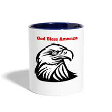 Load image into Gallery viewer, God Bless America Coffee Mug - white/cobalt blue
