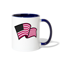 Load image into Gallery viewer, God Bless America Coffee Mug - white/cobalt blue