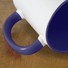 Load image into Gallery viewer, God Bless America Coffee Mug - white/cobalt blue
