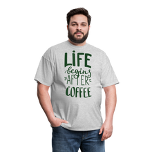 Load image into Gallery viewer, Life Begins After Coffee T-Shirt - heather gray
