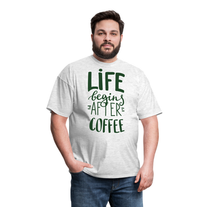 Life Begins After Coffee T-Shirt - light heather gray