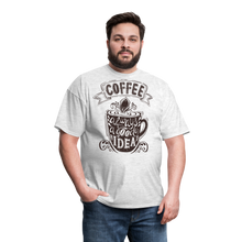 Cargar imagen en el visor de la galería, Coffee Always A Good Idea T-Shirt - light heather gray
