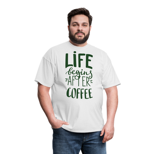 Life Begins After Coffee T-Shirt - white