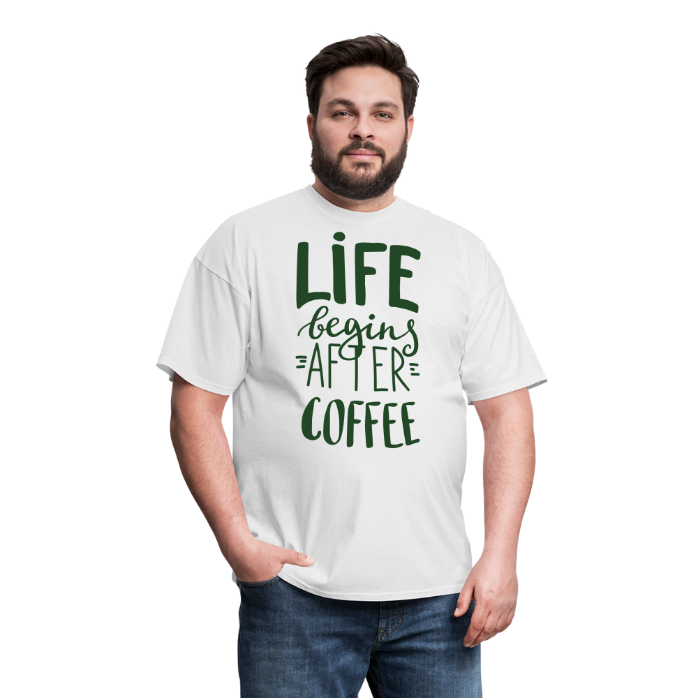 Life Begins After Coffee T-Shirt - white