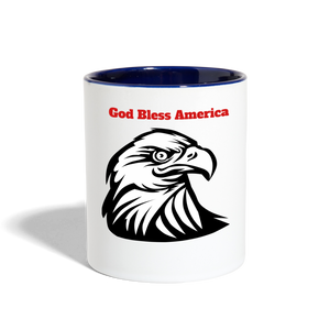 God Bless America Coffee Mug - white/cobalt blue
