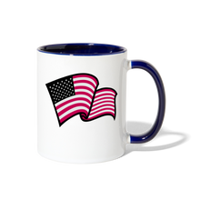 Carica l&#39;immagine nel visualizzatore di Gallery, God Bless America Coffee Mug - white/cobalt blue
